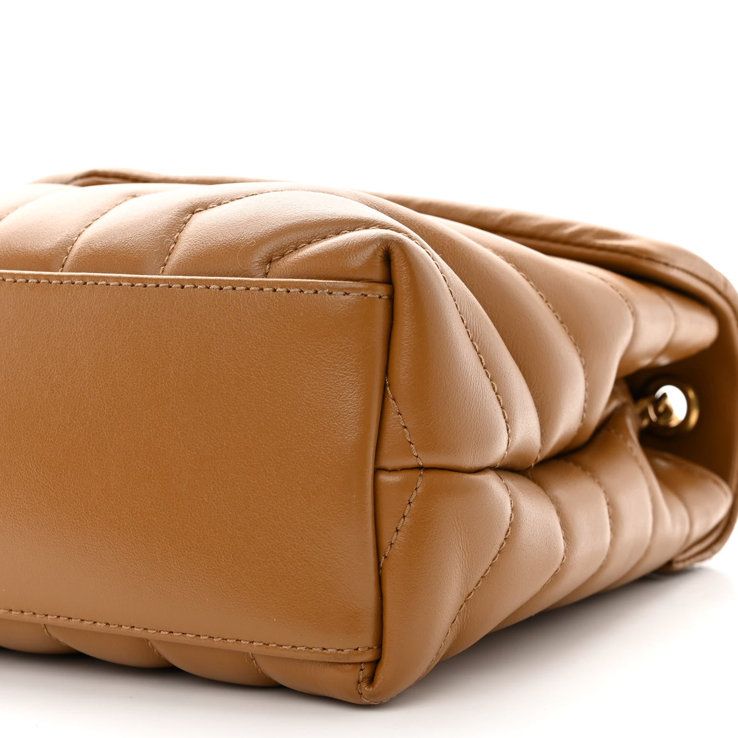 Saint Laurent Calfskin Y Quilted Monogram Small Loulou Chain Satchel Dark Natural 10 of 10