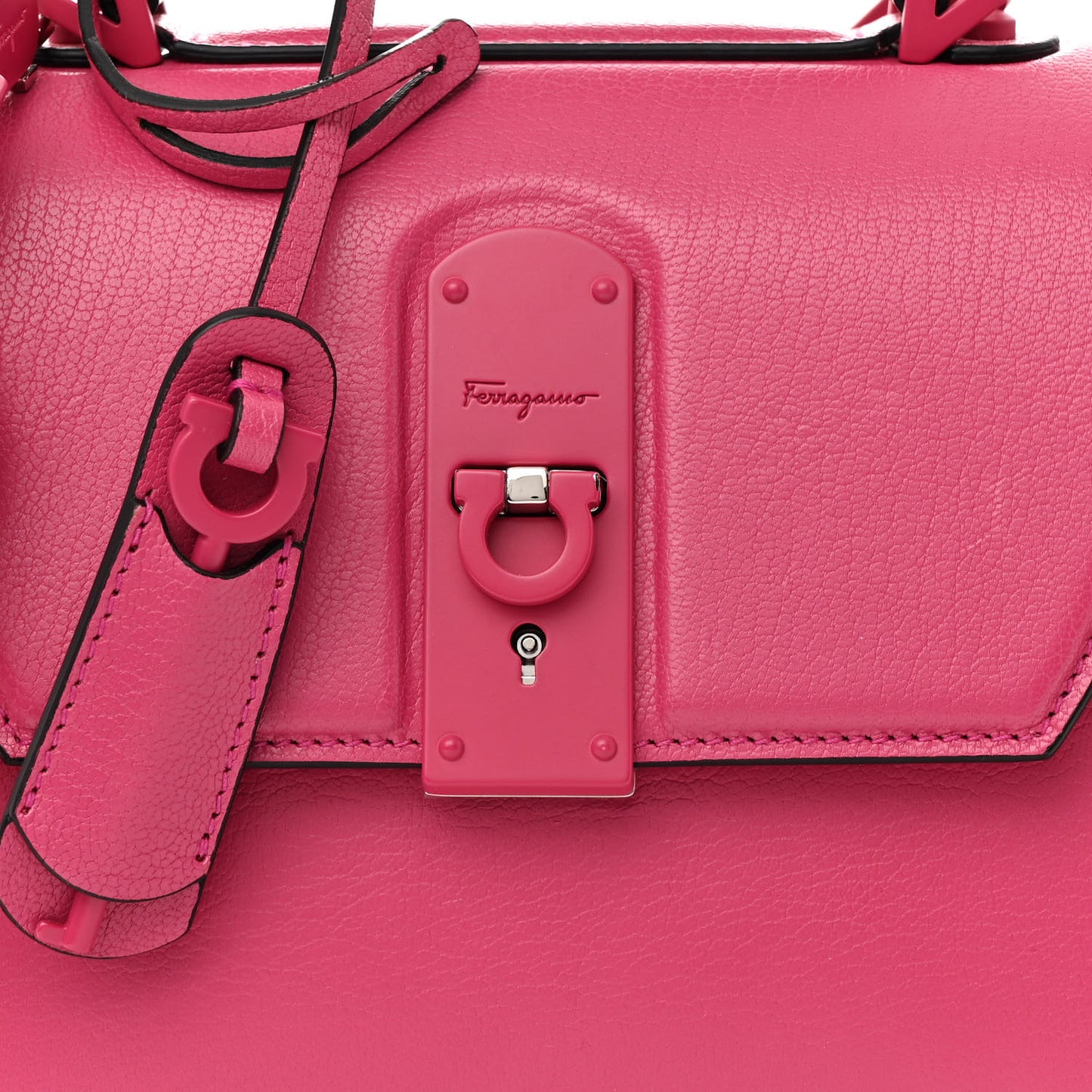 Calfskin The Piccolo Boxyz Top Handle Bag Pink