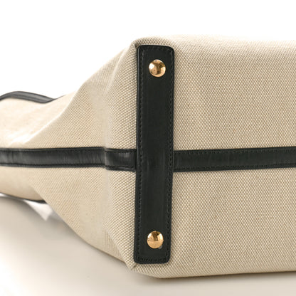 Burberry Cotton Soft Canvas Calfskin Medium Belt Tote Natural Black 8 of 10