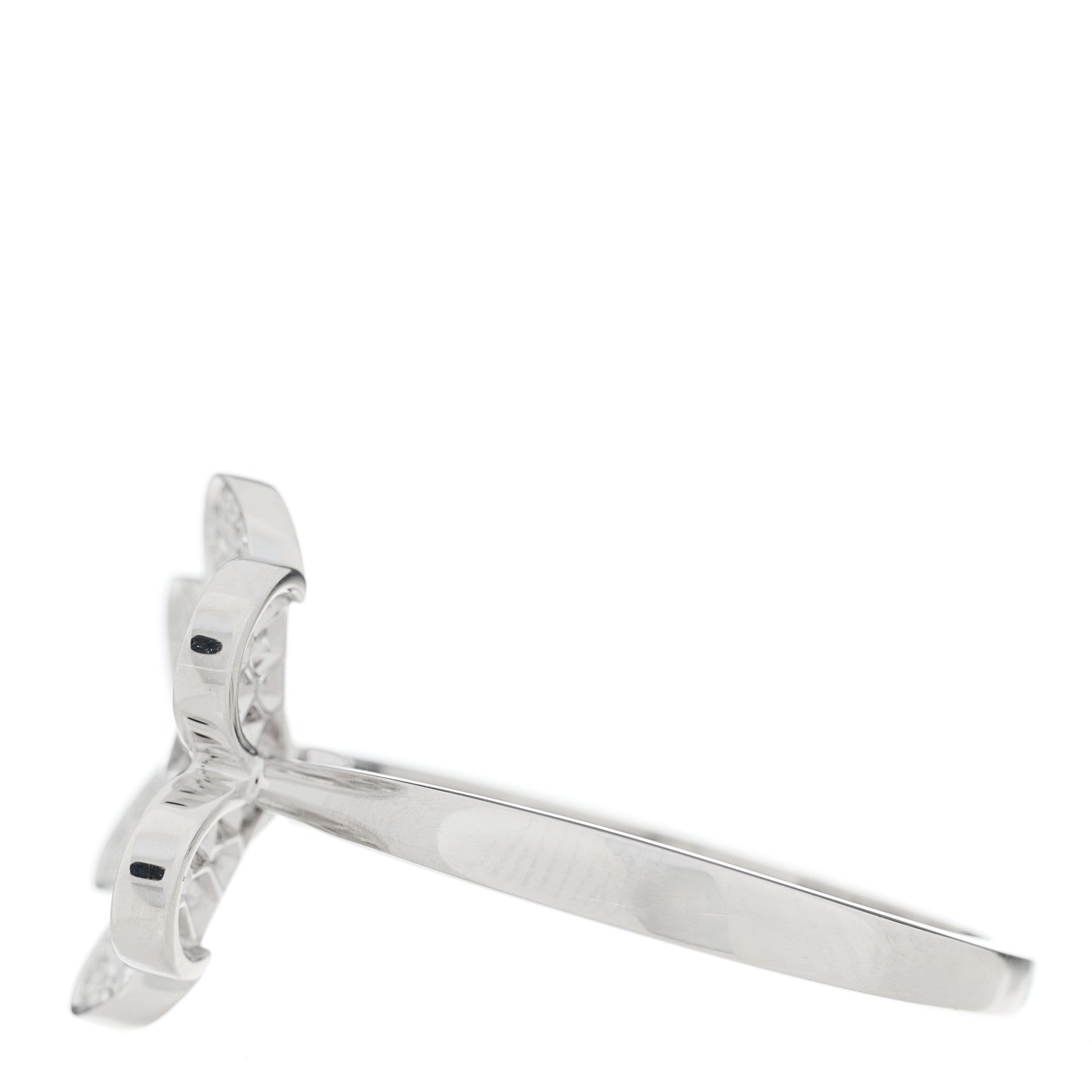 Van Cleef & Arpels 18K White Gold Diamond Small Frivole Ring 57 8 3 of 7