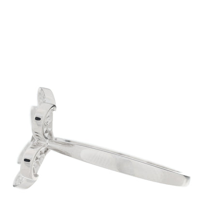 Van Cleef & Arpels 18K White Gold Diamond Small Frivole Ring 57 8 3 of 7