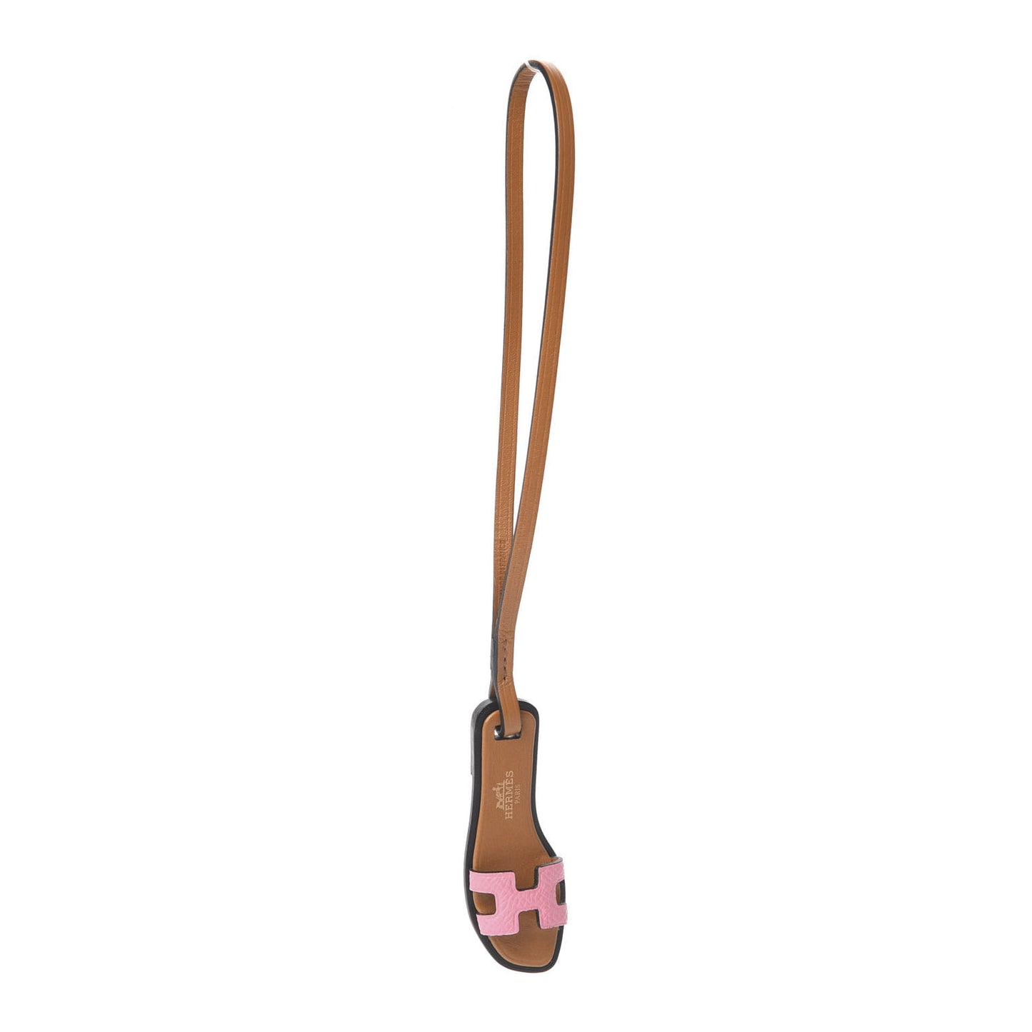 Epsom Butler Calfskin Hunter Oran Nano Bag Charm Rose Confetti Sable
