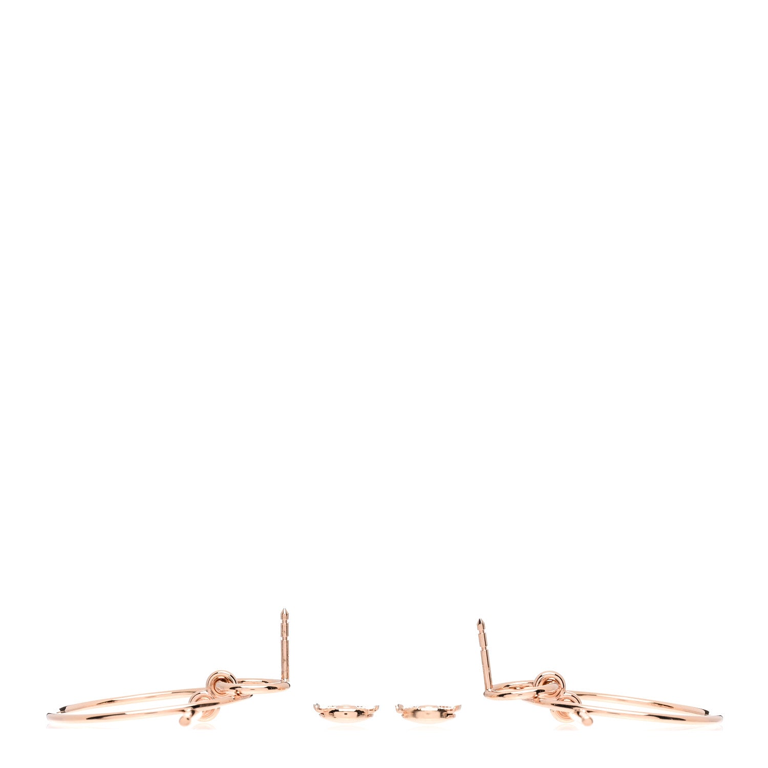 Hermes 18K Rose Gold PM Loop Earrings 3 of 5