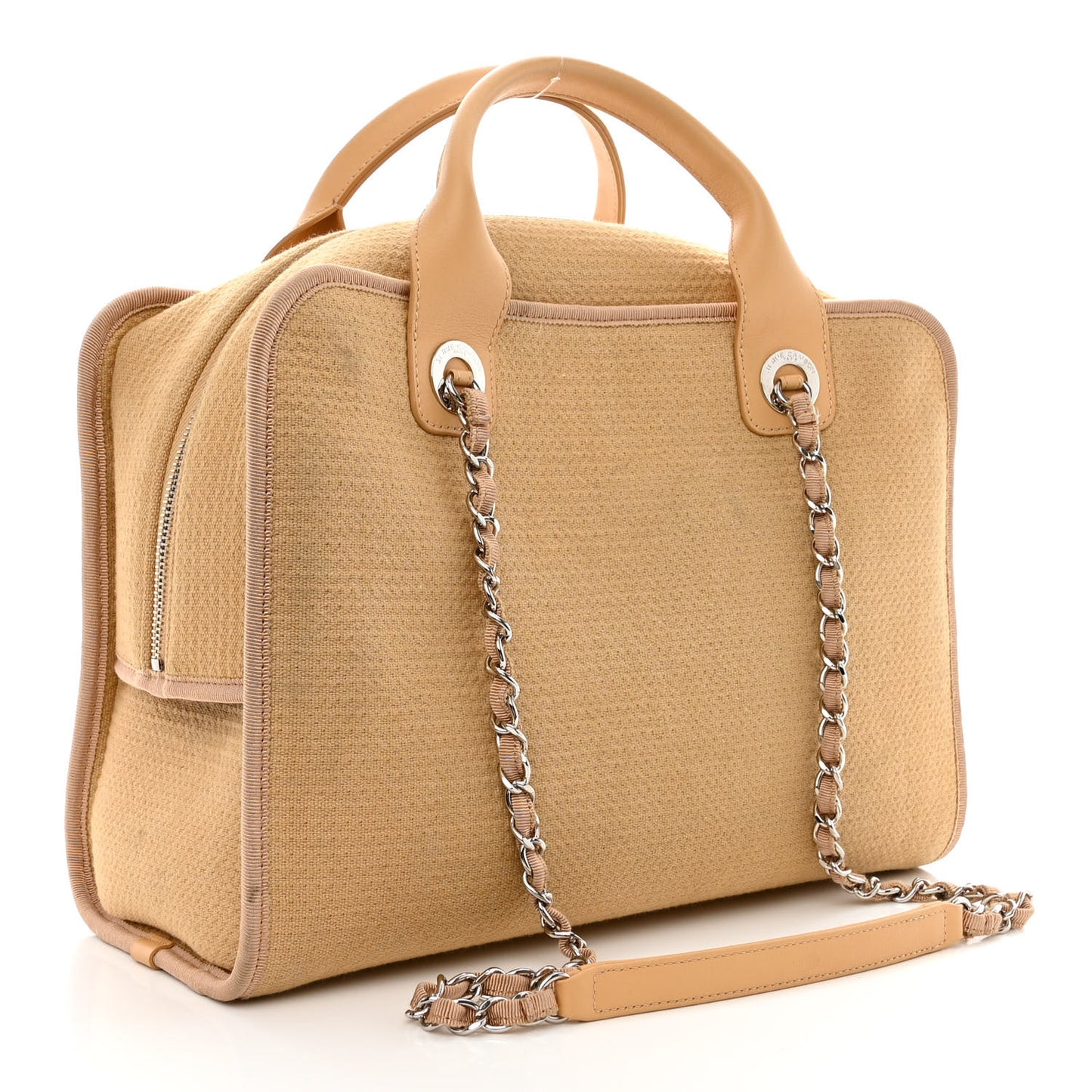 Canvas Deauville Bowling Bag Beige