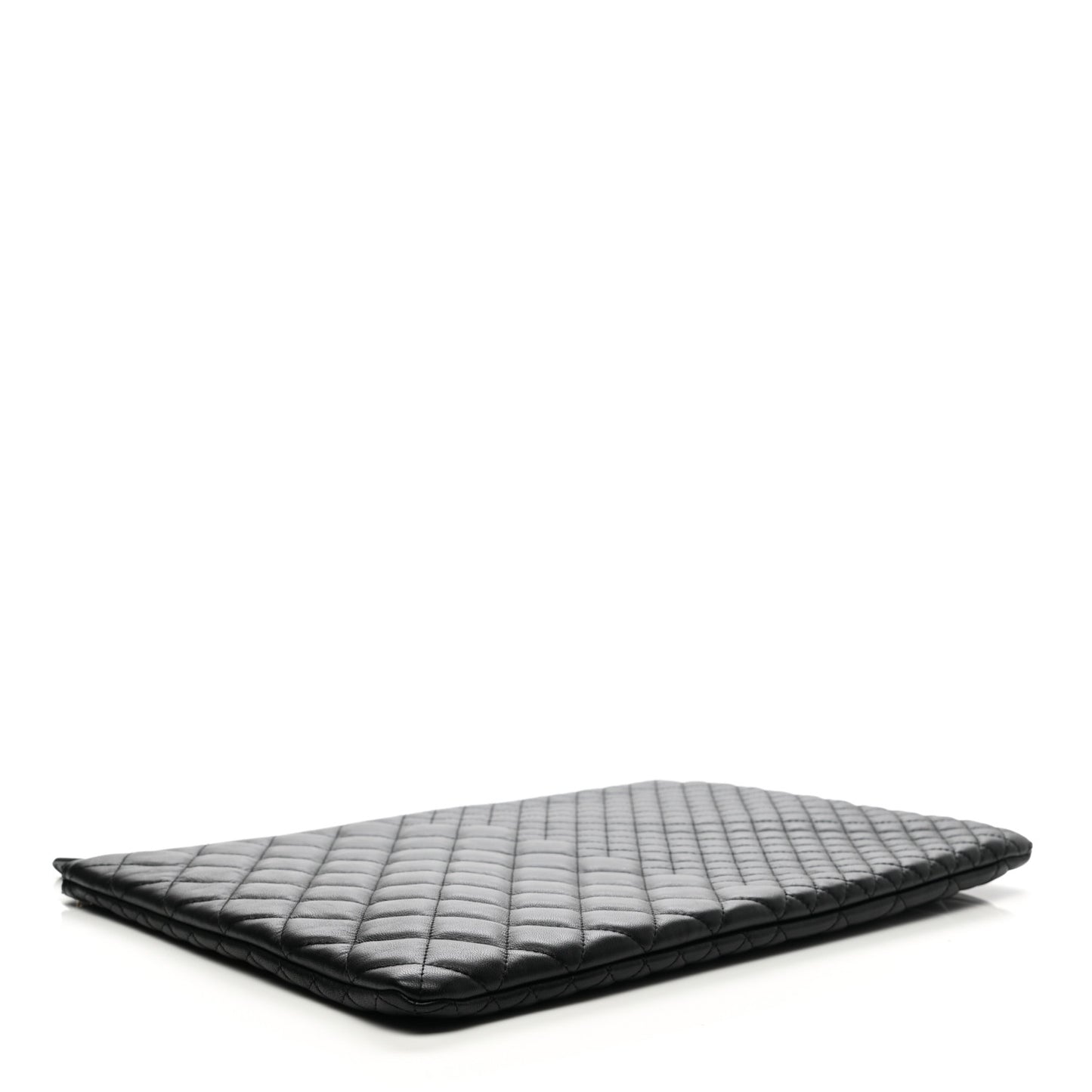 Lambskin Bi Quilted Large Cosmetic Case Black