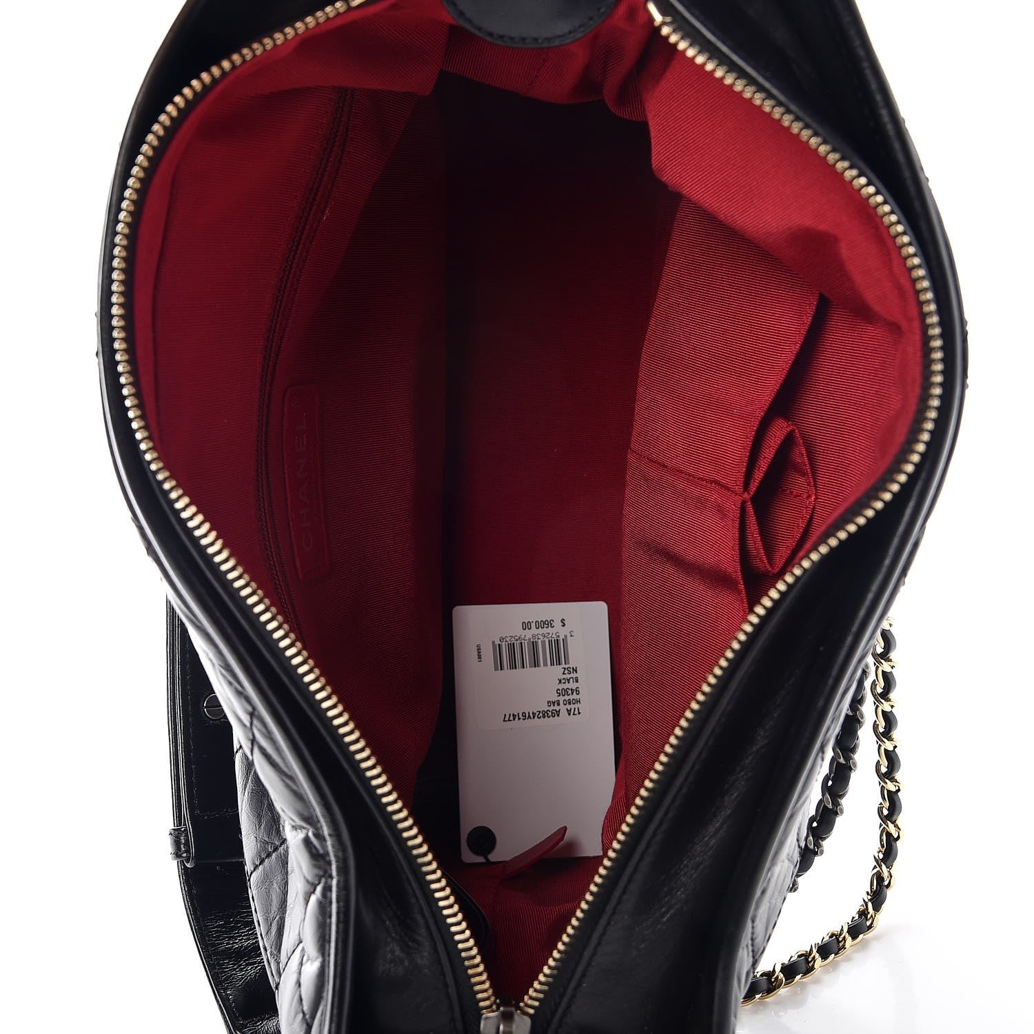 Chanel Aged Calfskin Quilted Medium Gabrielle Hobo Black 5 of 7