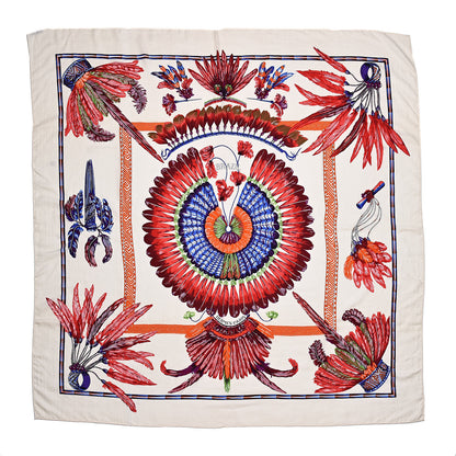 Hermes Cashmere Silk Brazil Shawl 140 1 of 4