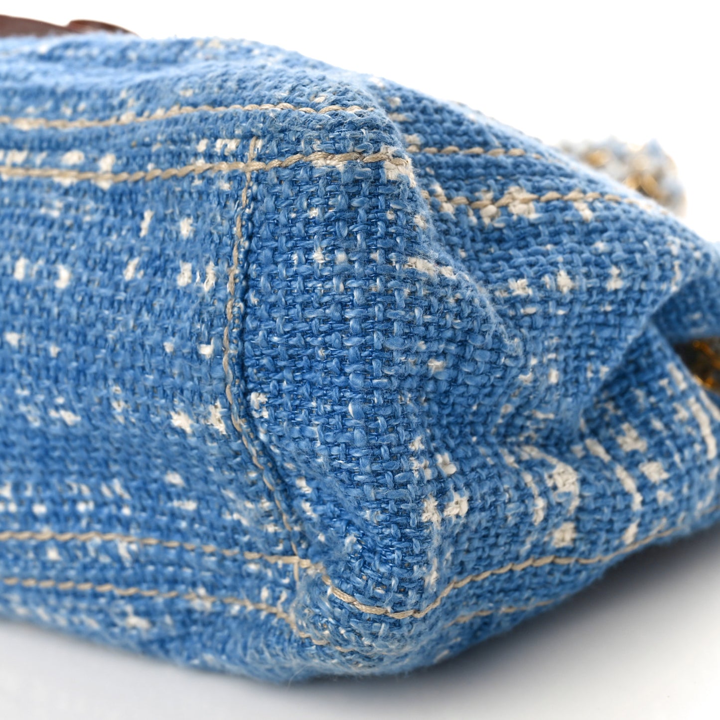 Tweed Medium Shoulder Bag Blue
