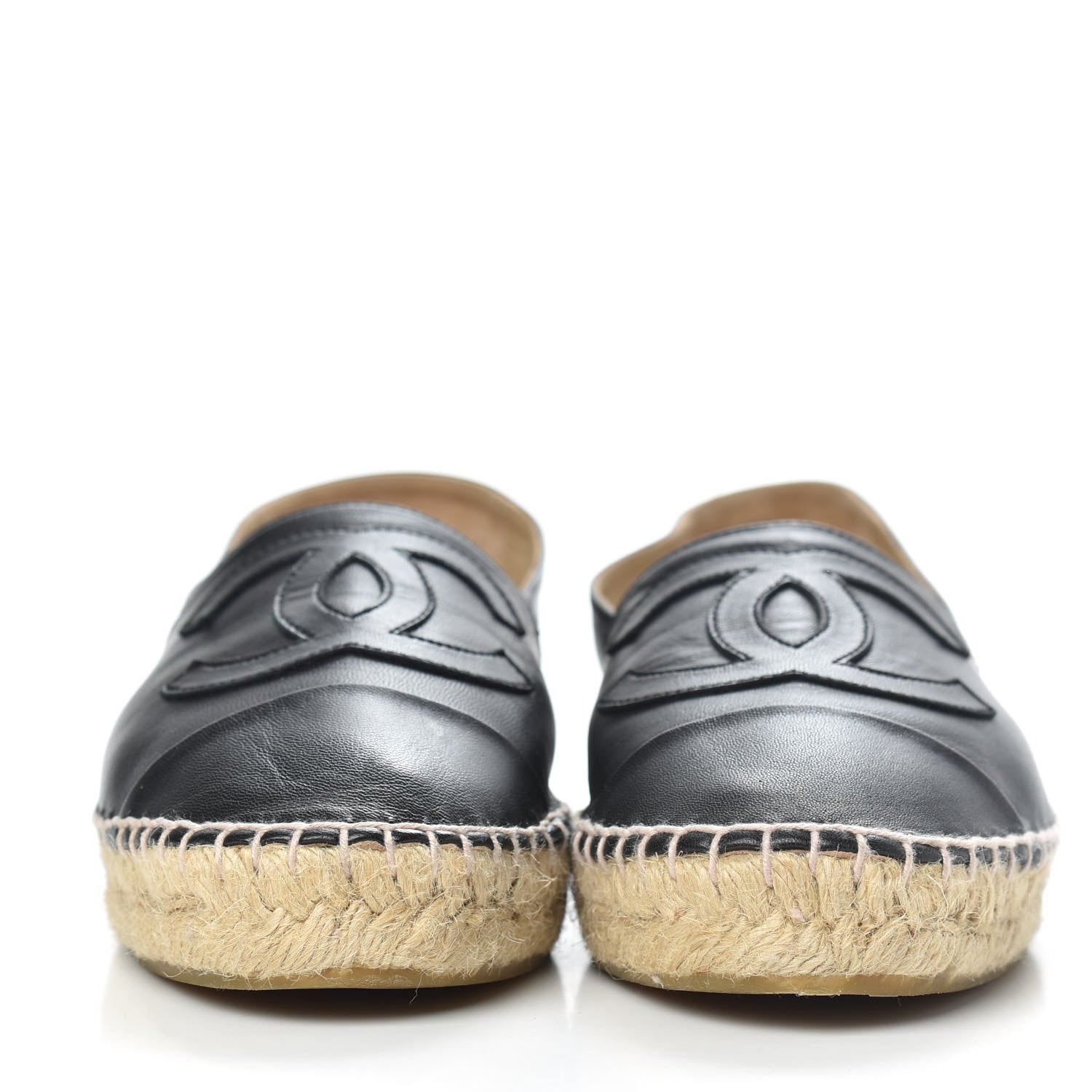 Chanel Lambskin CC Espadrilles 38 Black 2 of 11