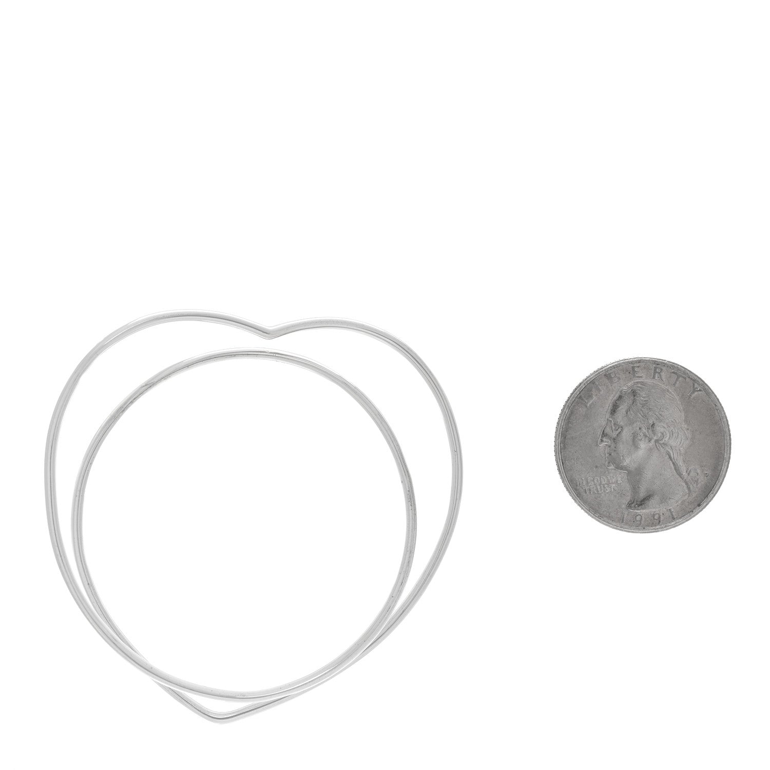 Hermes Sterling Silver Vertige Coeur GM Single Right Earring 2 of 5