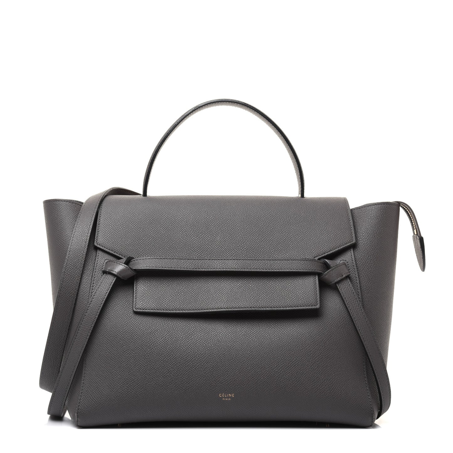 Grained Calfskin Mini Belt Bag Grey