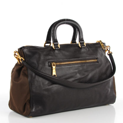 Prada Saffiano Tessuto Nylon Satchel Ebano 5 of 11