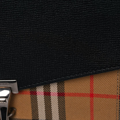 Burberry Derby Calfskin Vintage Check Small Macken Crossbody Bag Black 15 of 15