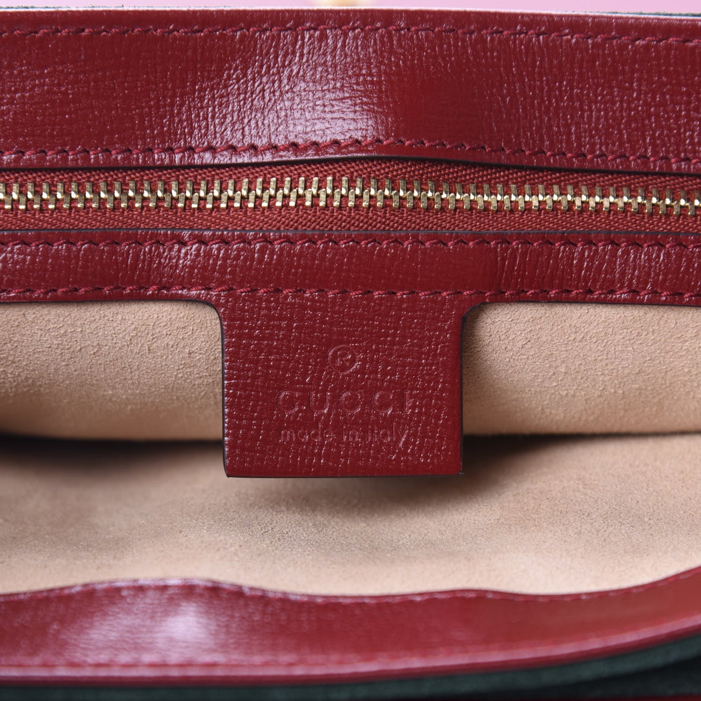 Suede Azalea Calfskin Small Marina Chain Shoulder Bag Green Red