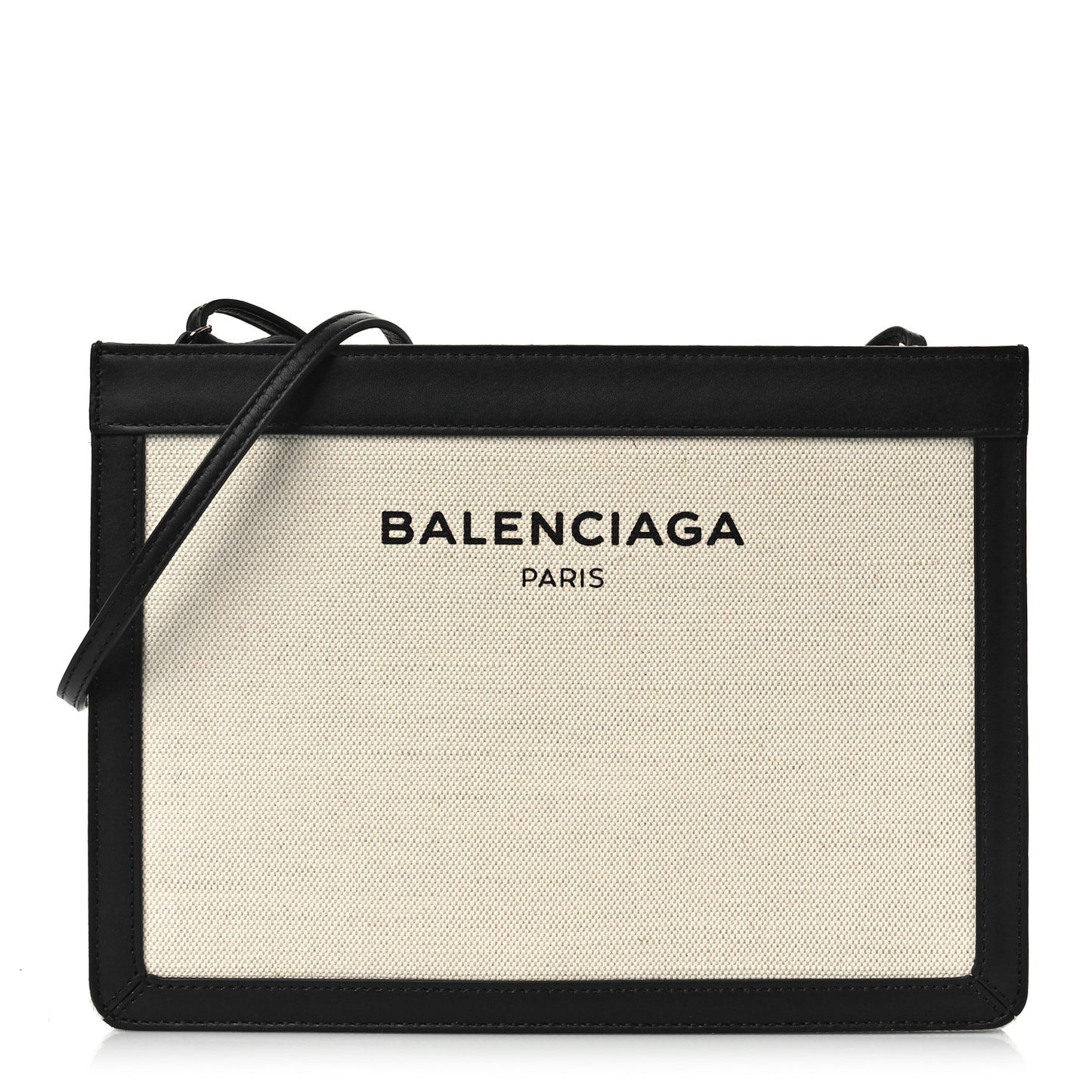 Cotton Canvas Pochette Crossbody Bag Black