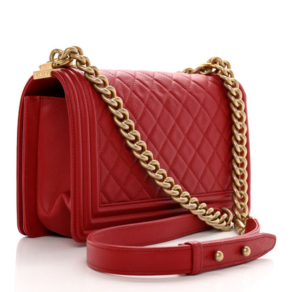Chanel Caviar Quilted Medium Boy Flap Red 3 of 16