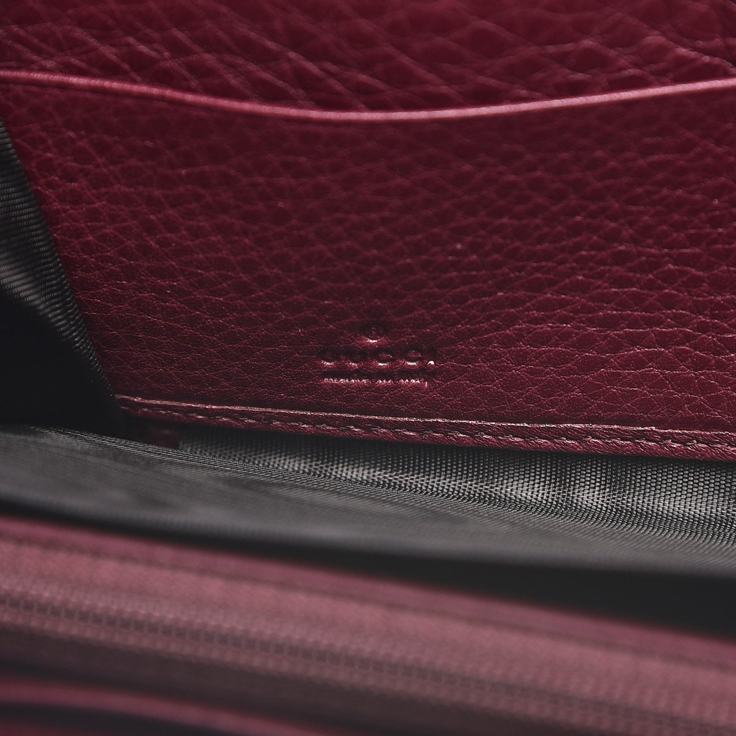 Pebbled Calfskin Bamboo Tassel Zip Around Wallet Burgundy