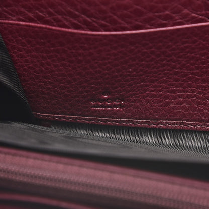 Gucci Pebbled Calfskin Bamboo Tassel Zip Around Wallet Burgundy 6 of 8