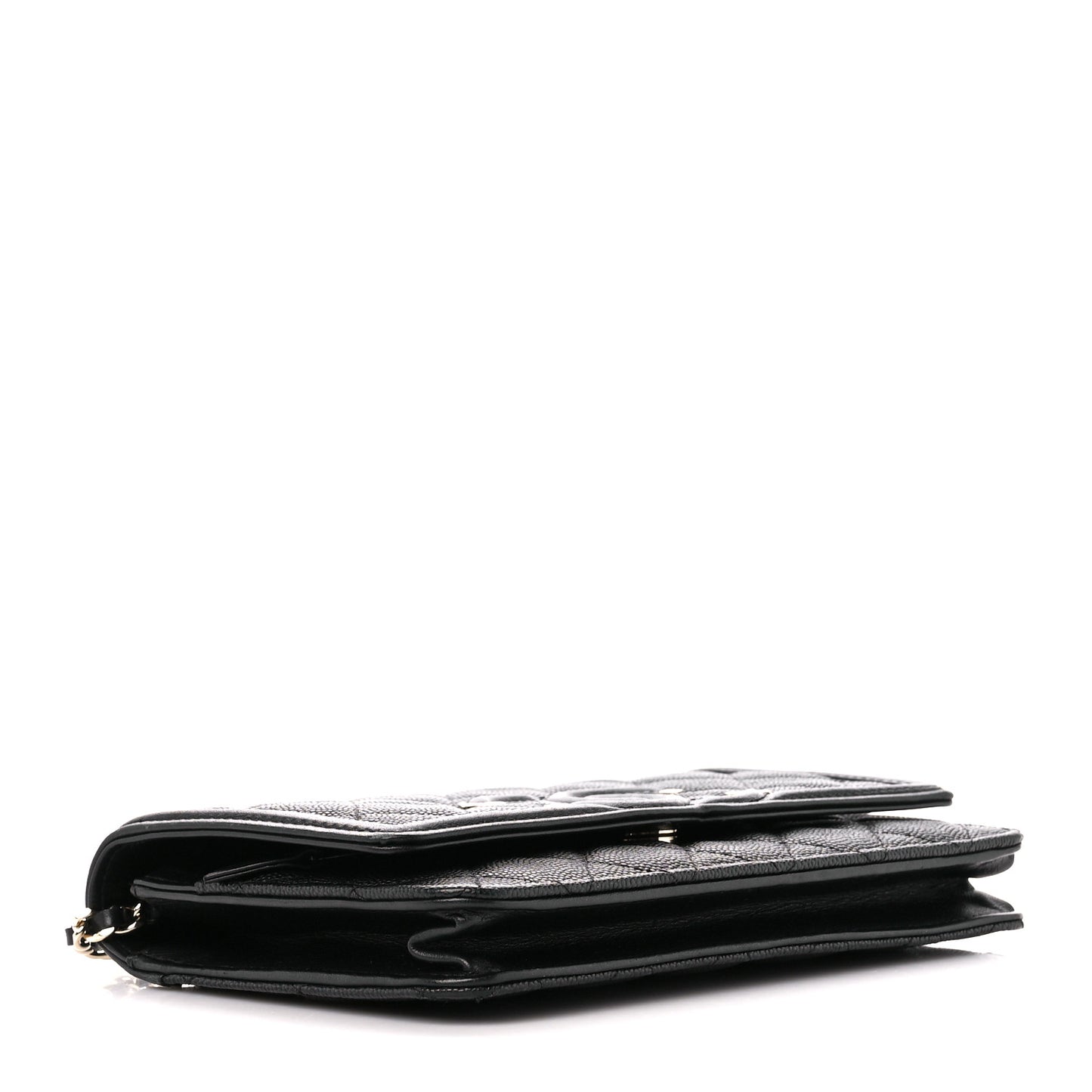 Caviar Quilted CC Filigree Wallet On Chain WOC Black