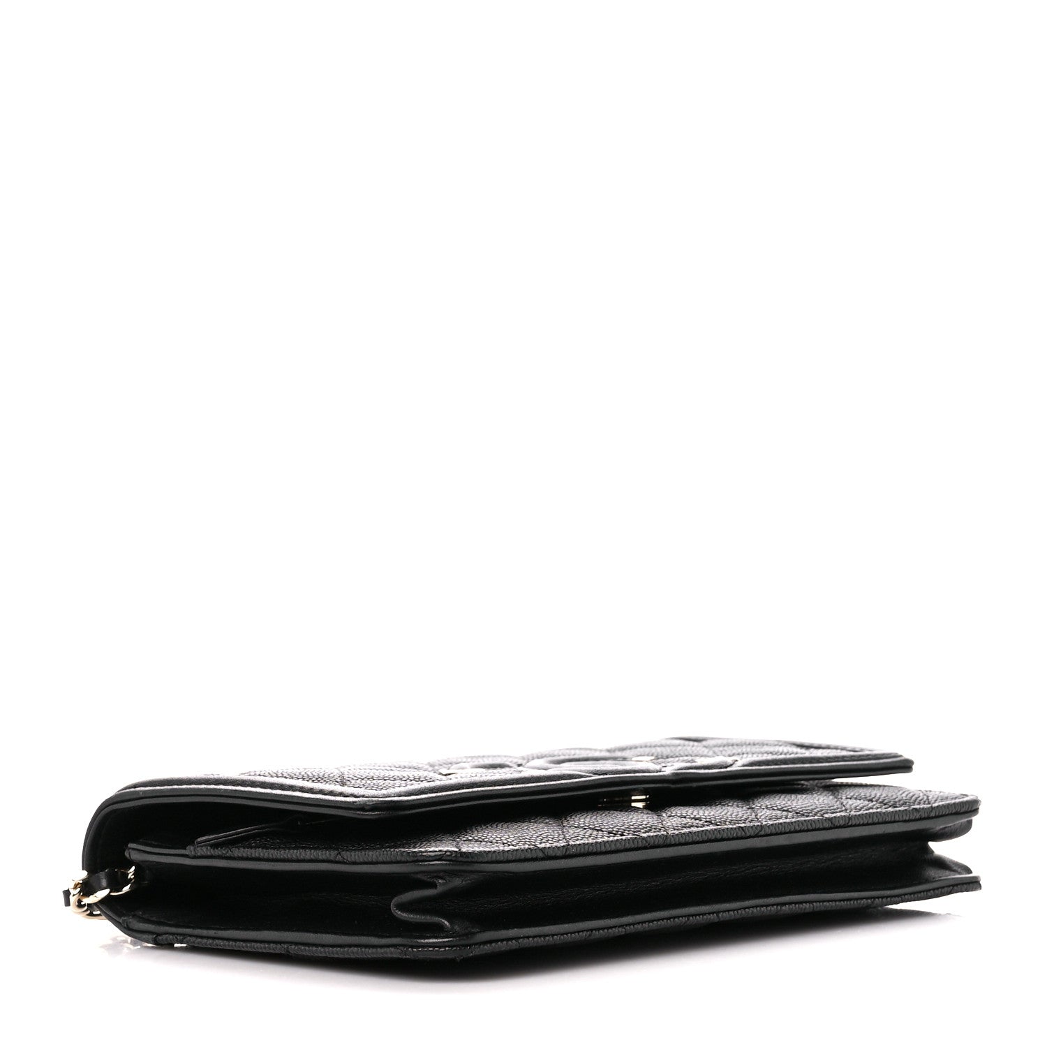 Chanel Caviar Quilted CC Filigree Wallet On Chain WOC Black 4 of 11
