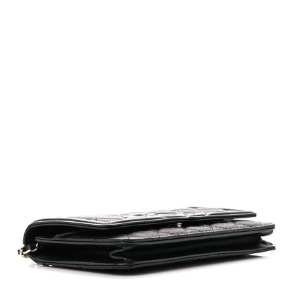 Chanel Caviar Quilted CC Filigree Wallet On Chain WOC Black 4 of 11