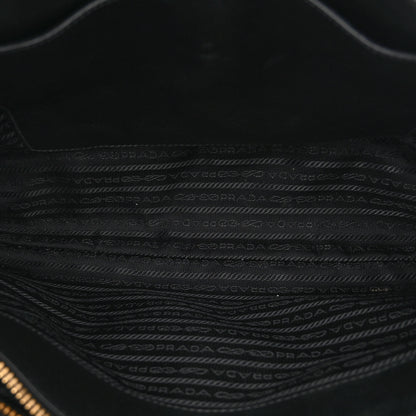 Prada Glace Calfskin Embossed Logo Tote Black 5 of 11