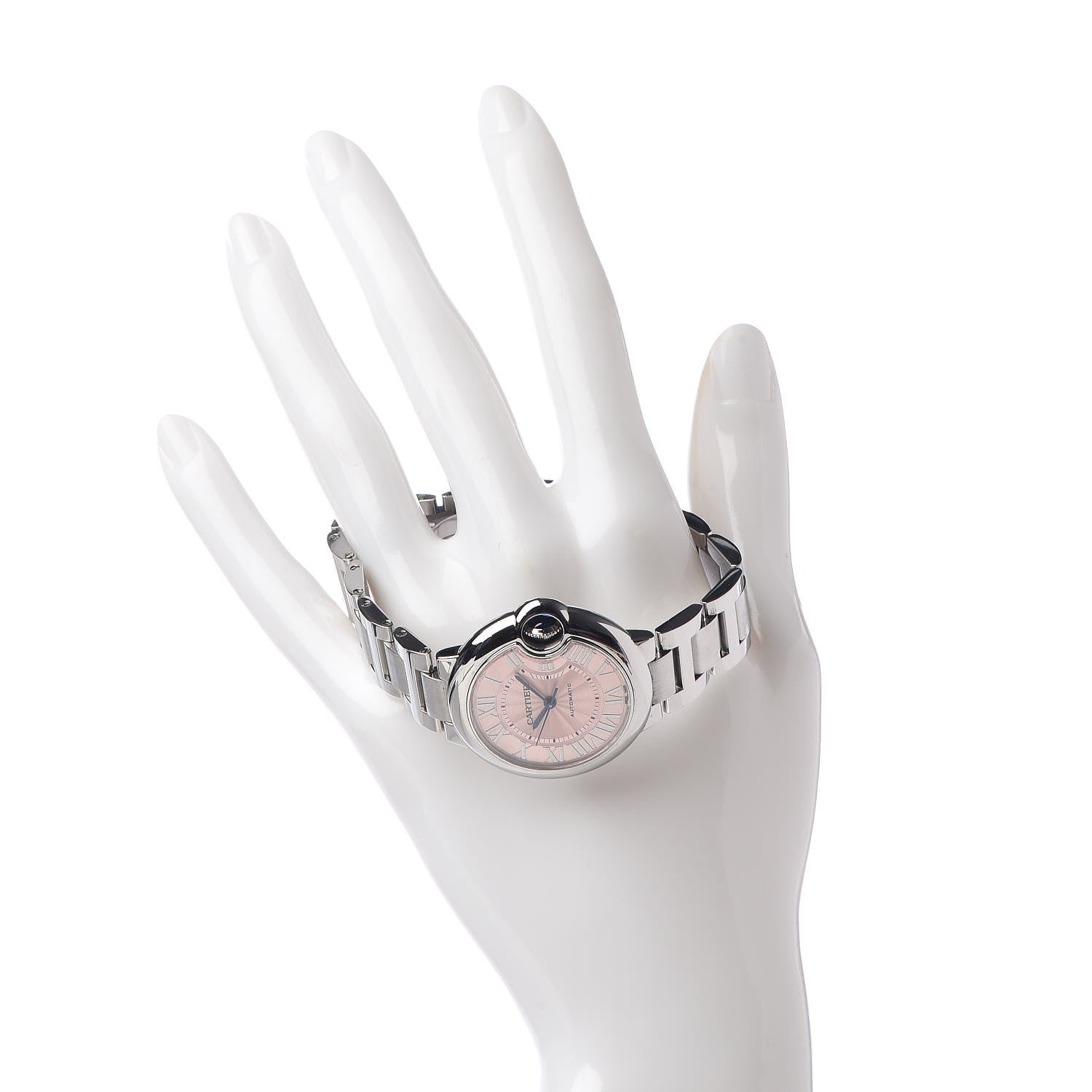 Cartier Stainless Steel 33mm Ballon Bleu De Automatic Watch Pink 2 of 8
