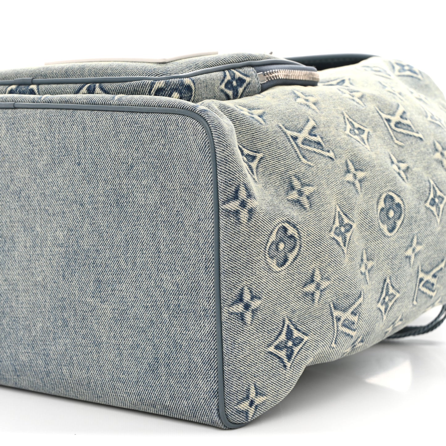 Monogram Denim Washed 3D Montsouris Backpack Blue