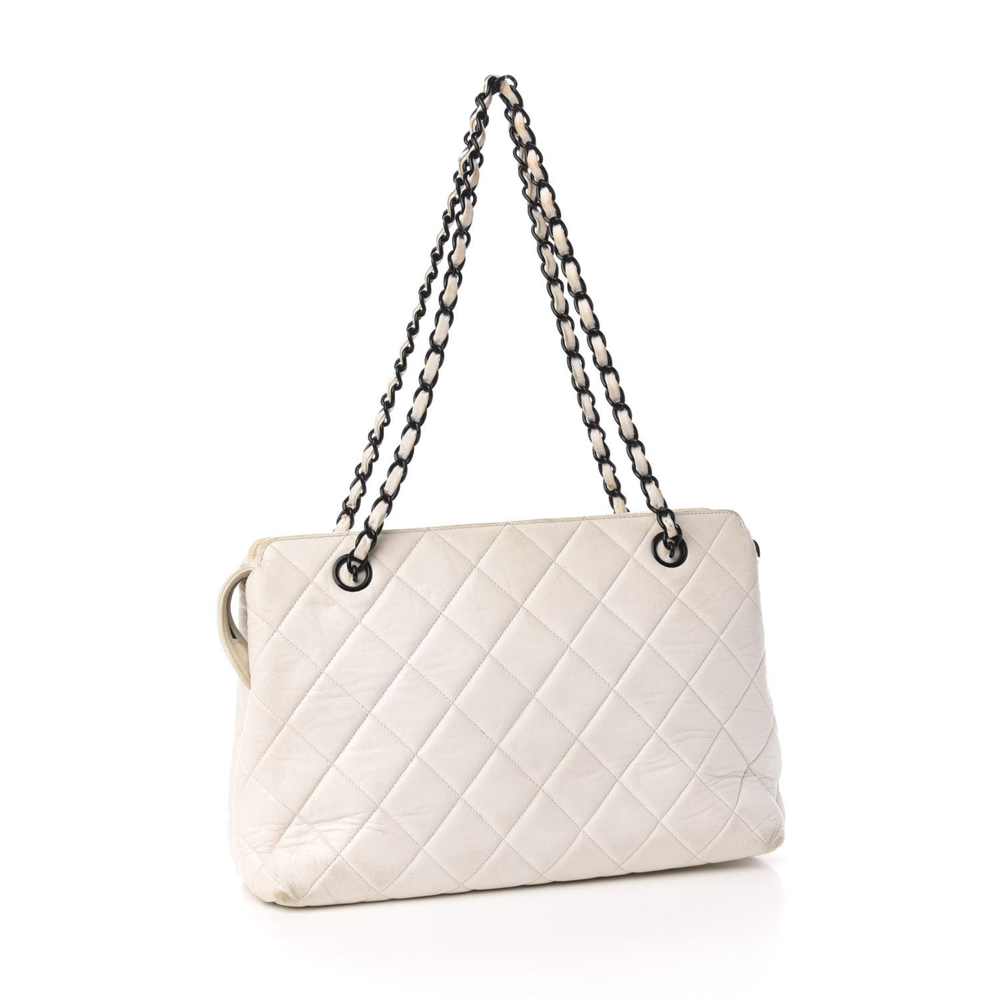 Lambskin Quilted Shoulder Bag White