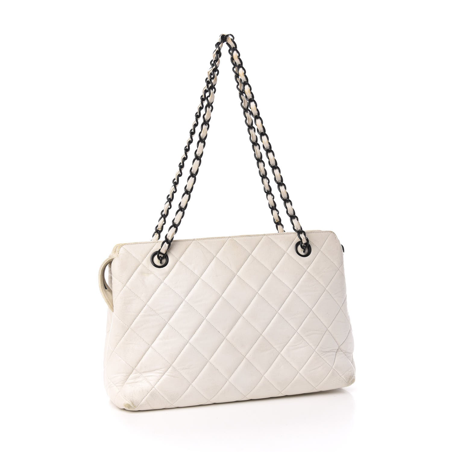 Chanel Lambskin Quilted Shoulder Bag White 3 of 14