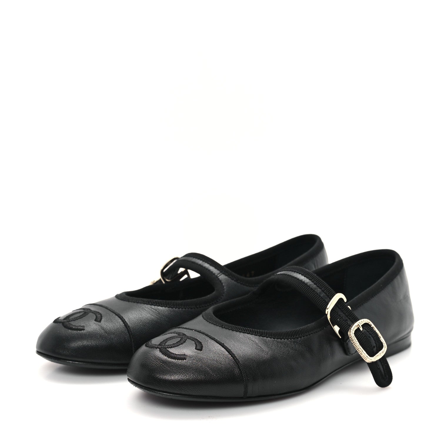 Chanel Lambskin Mary Jane Flats 35 Black 4 of 9