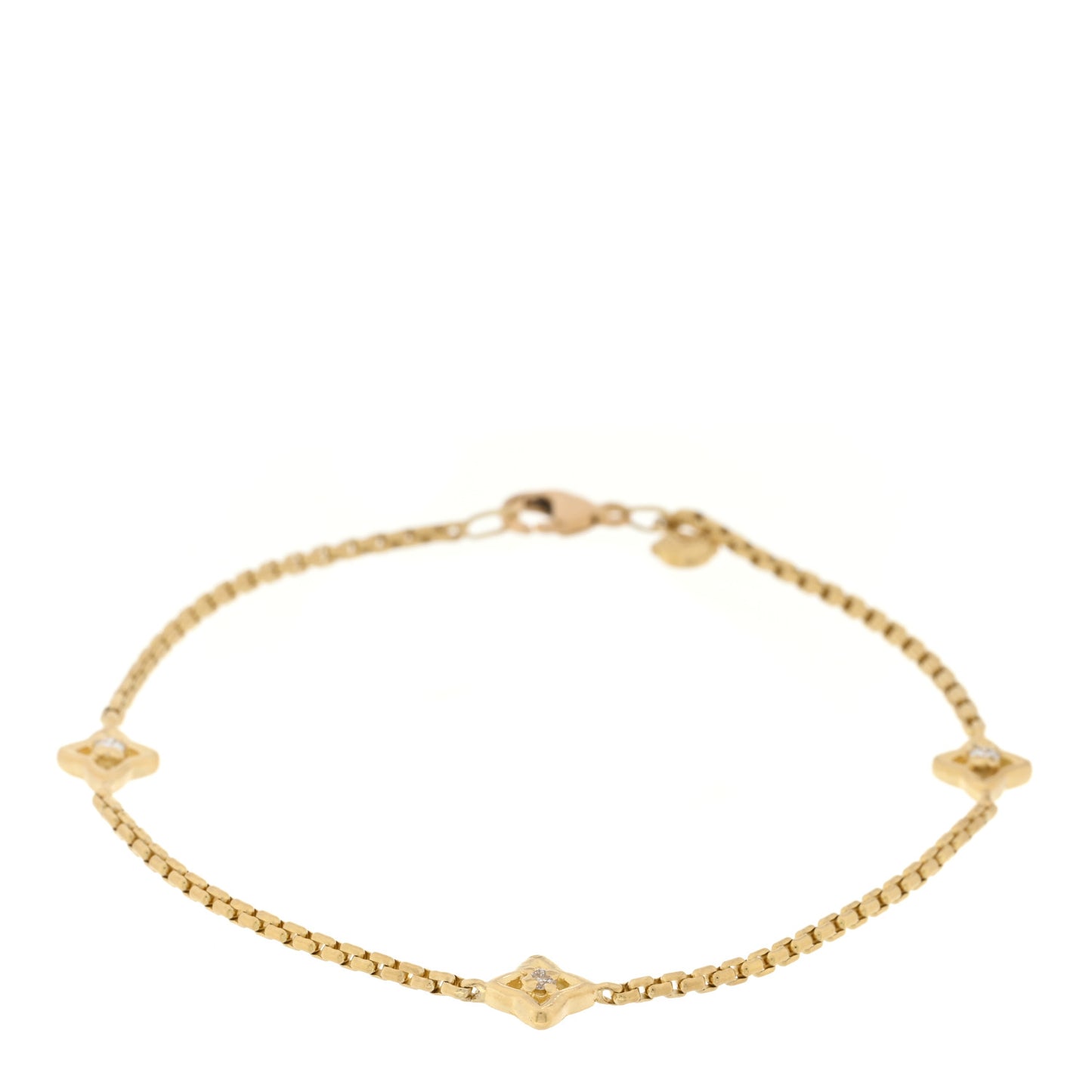 18K Yellow Gold Diamond Quatrefoil Bracelet