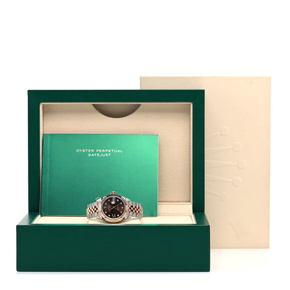Rolex Stainless Steel 18K Everose Gold Diamond 28mm Oyster Perpetual Datejust Watch Chocolate 279171 5 of 5