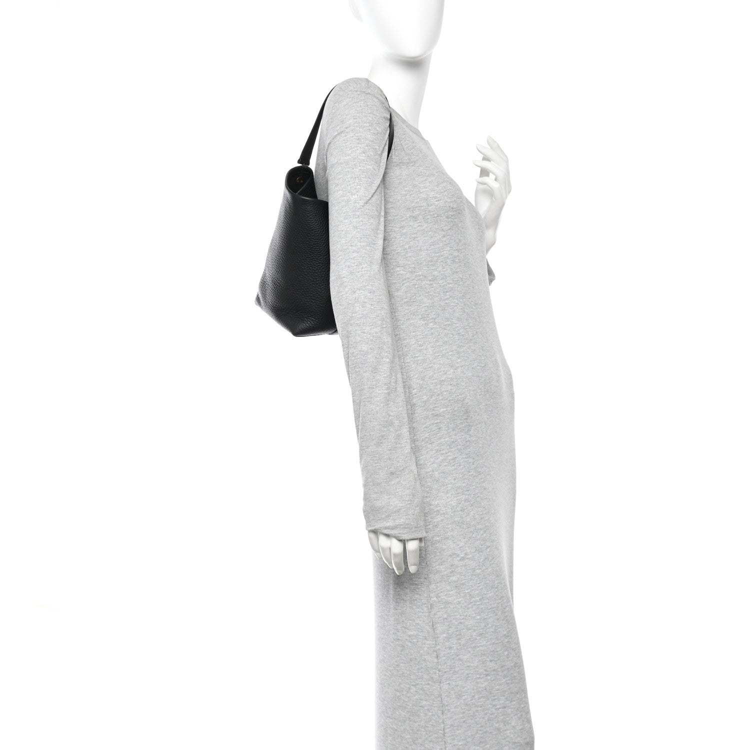 The Row Grained Calfskin Small N/S Hook Tote Black 2 of 9