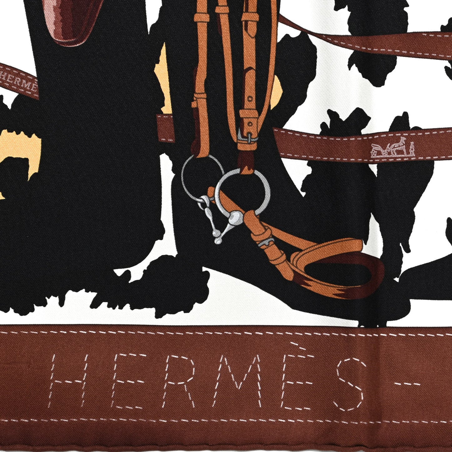 Silk Monsieur et Madame Scarf 90 Chocolat Ivoire Black