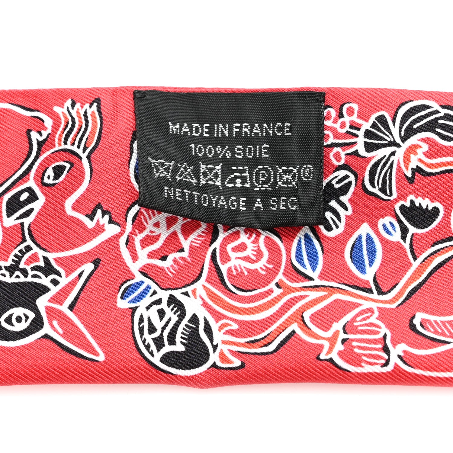 Hermes Silk Mille Et Un Lapins Twilly Grenadine Bleu Black 3 of 4