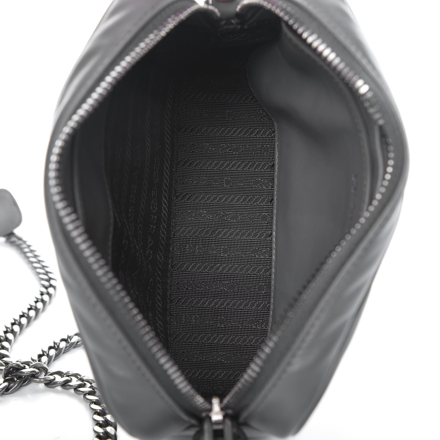 Prada Soft Calfskin Diagramme Crossbody Bag Mercurio 5 of 7