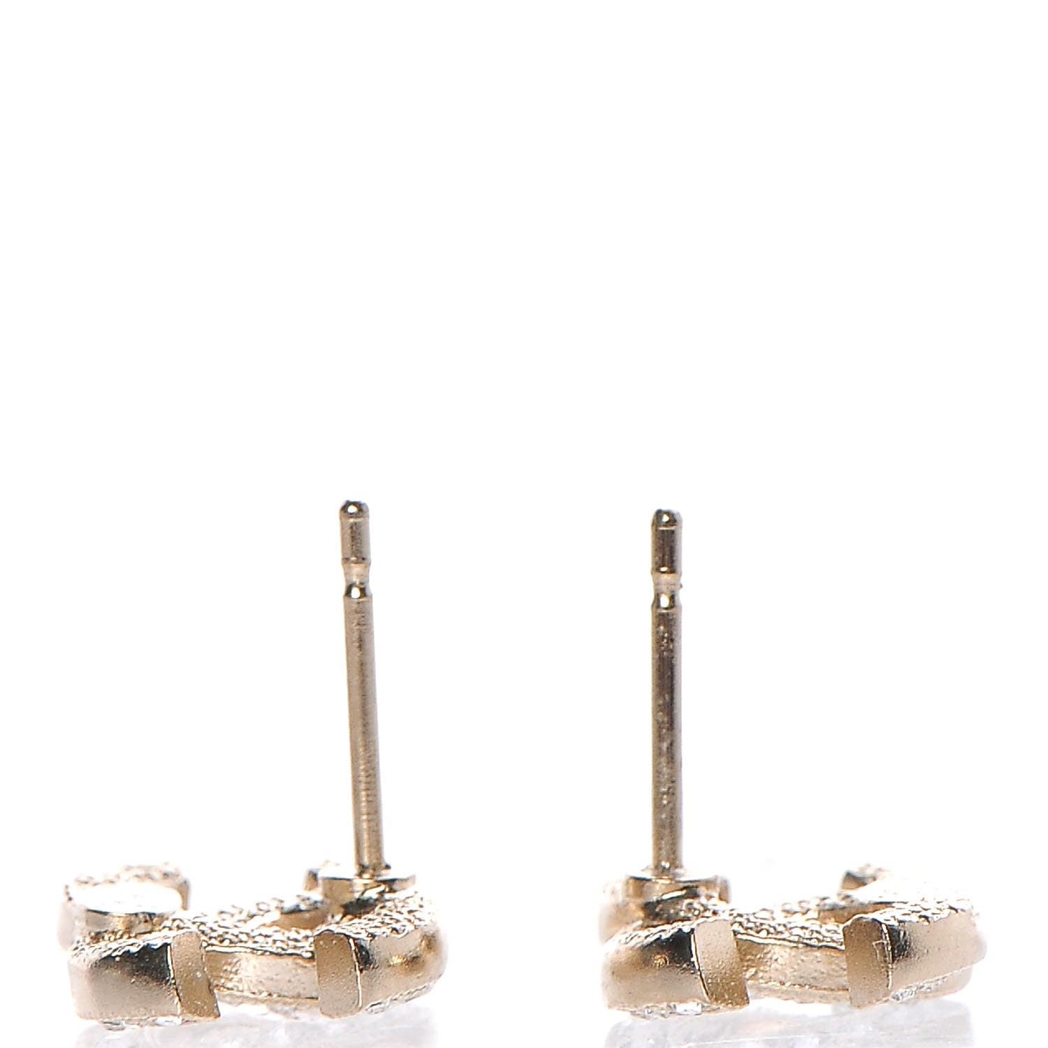 Chanel Crystal CC Earrings Light Gold 3 of 4