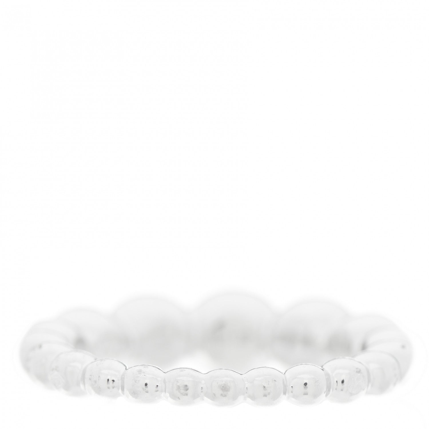 Van Cleef & Arpels 18K White Gold Perlee Pearls of Gold Variation Ring 50 5.5 5 of 6