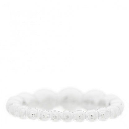 Van Cleef & Arpels 18K White Gold Perlee Pearls of Gold Variation Ring 50 5.5 5 of 6