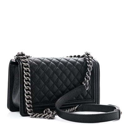 Chanel Caviar Quilted Medium Boy Flap Black 3 of 12