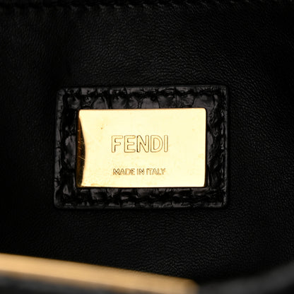 Fendi Snakeskin Nappa Medium Peekaboo Iconic Satchel Black 7 of 11