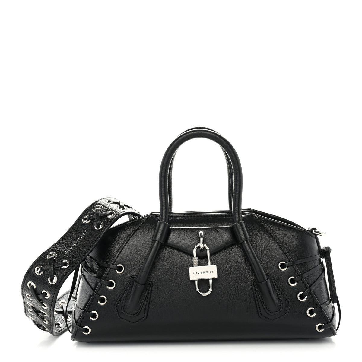 Sugar Goatskin Lace Mini Antigona Stretch Black