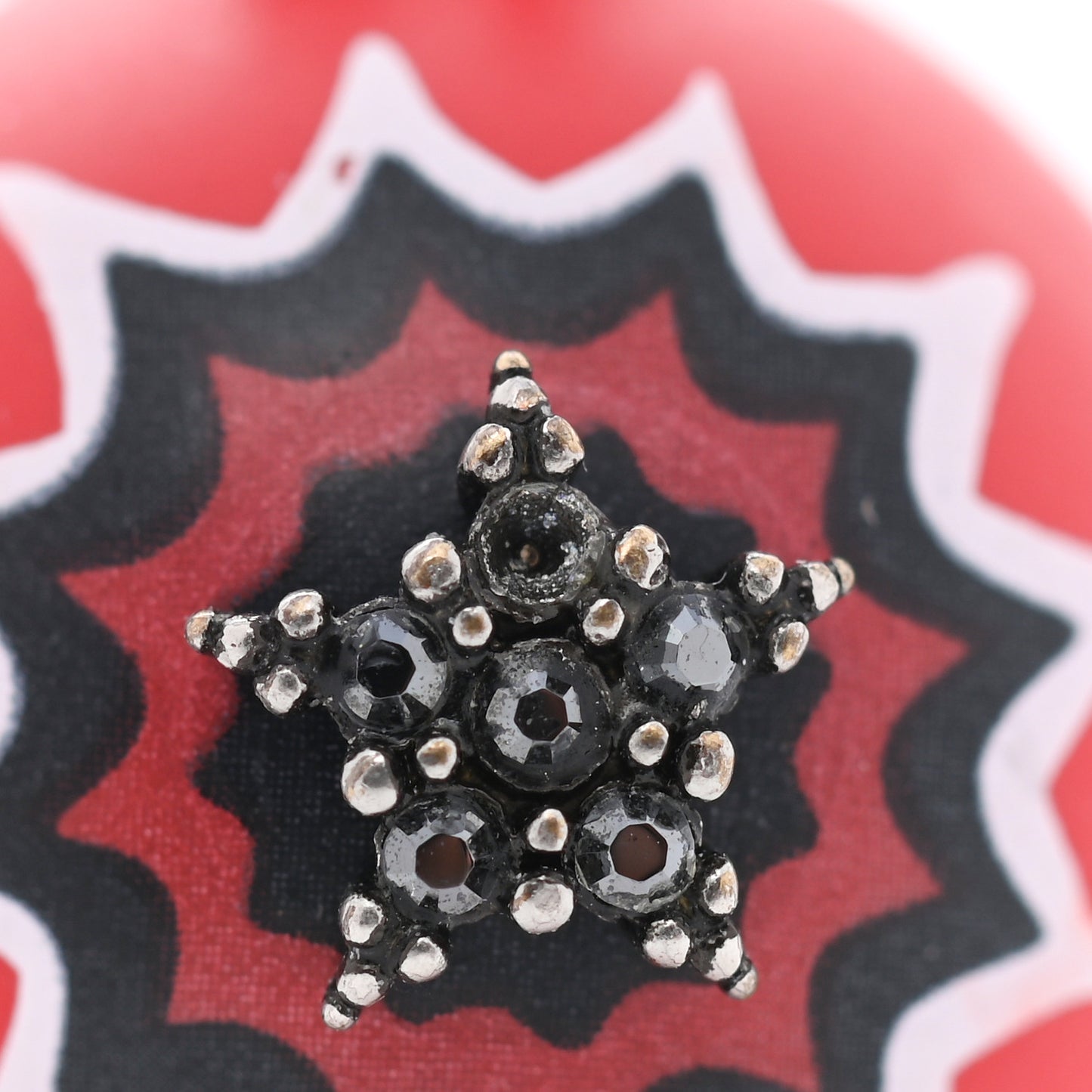 Crystal Mise En Dior Tribal Earrings Matte Red