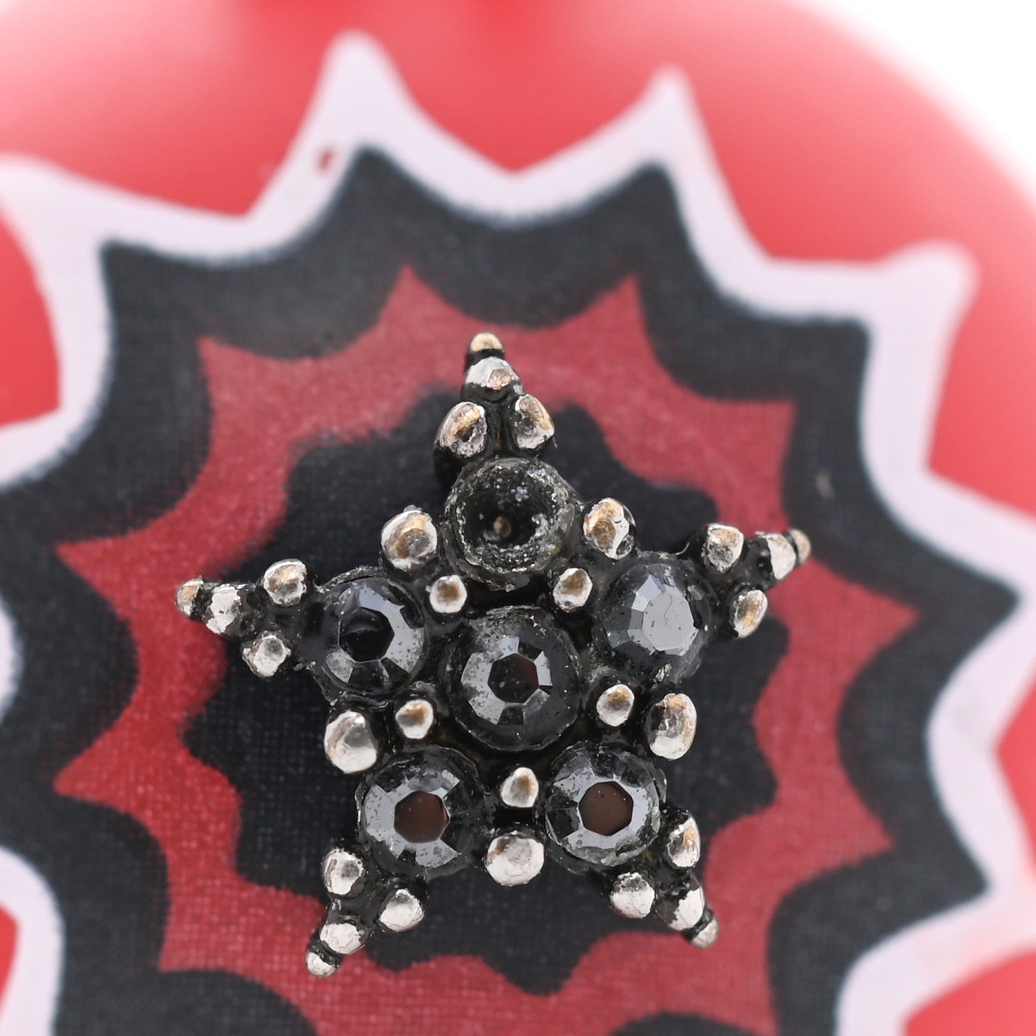 Christian Dior Crystal Mise En Dior Tribal Earrings Matte Red 5 of 6