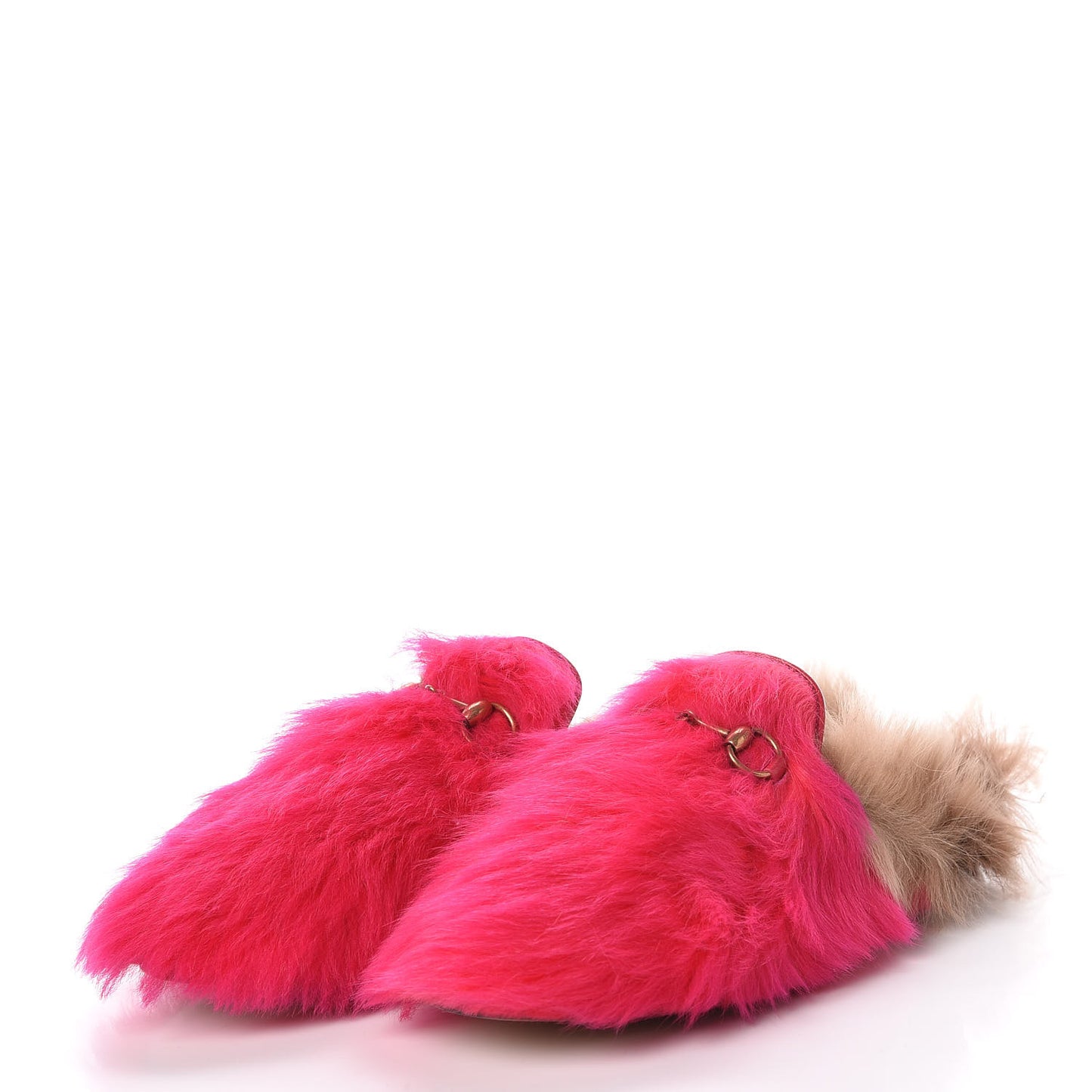 Merino Wool Womens Princetown Slippers 38 Raspberry Lipstick Natural
