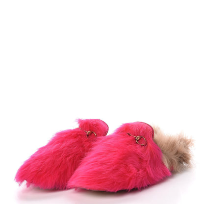 Gucci Merino Wool Womens Princetown Slippers 38 Raspberry Lipstick Natural 3 of 8