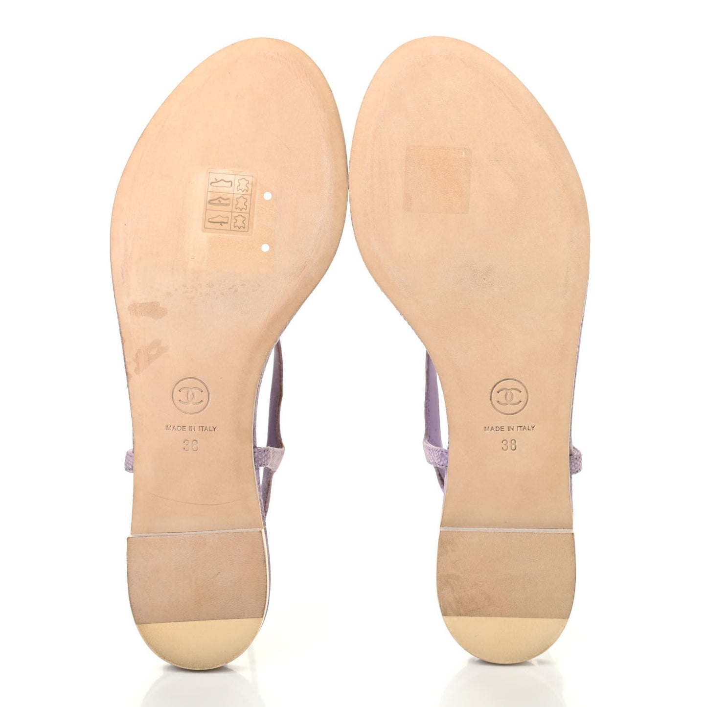 Lizard Pearl CC Thong Sandals 38 Light Purple
