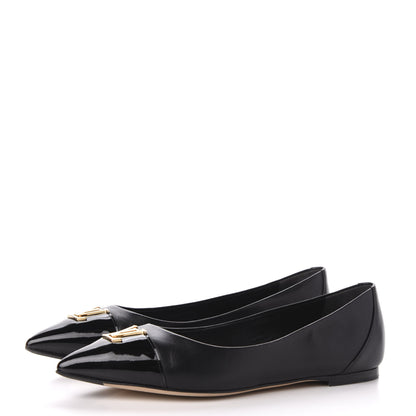 Louis Vuitton Lambskin Capucines Flat Ballerinas 37.5 Black 3 of 9