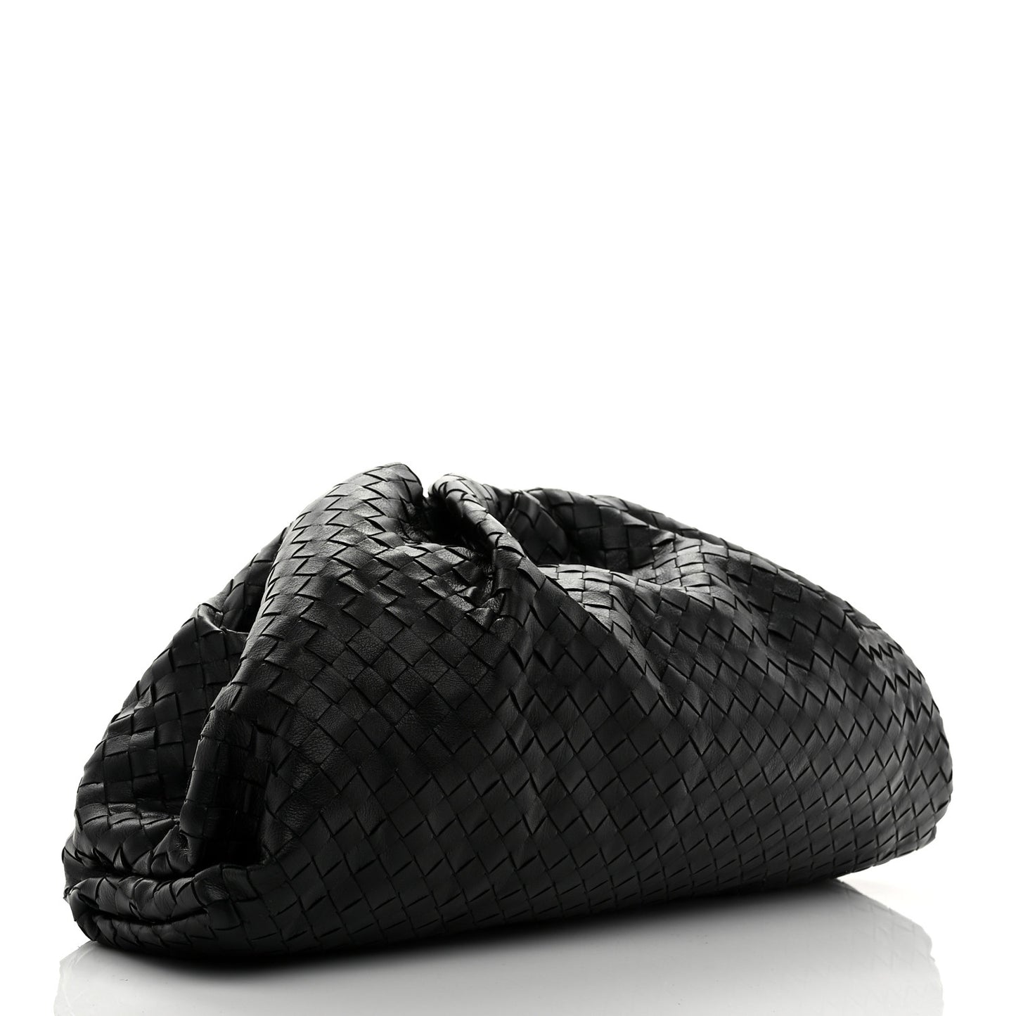 Nappa Maxi Intreccio The Pouch Oversized Clutch Black